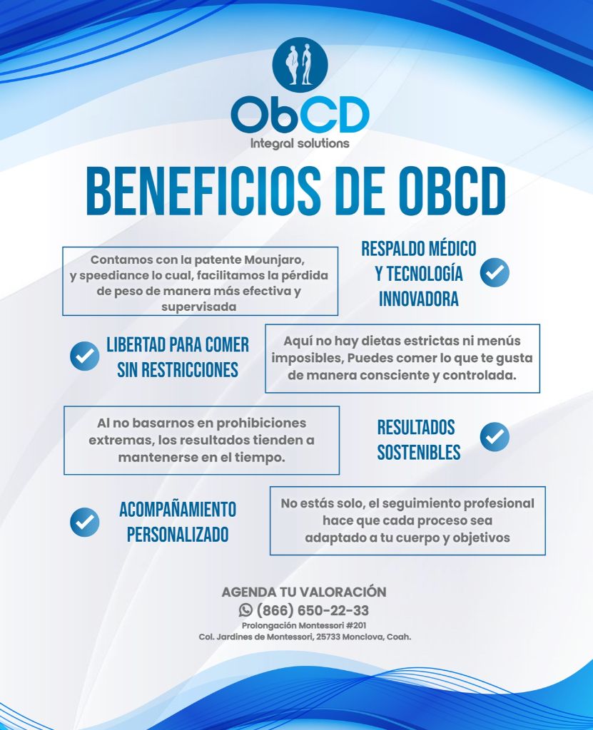 Beneficios del tratamiento con Medicamentos (GLP-1/GIP) en ObCD Integral Solutions Monclova